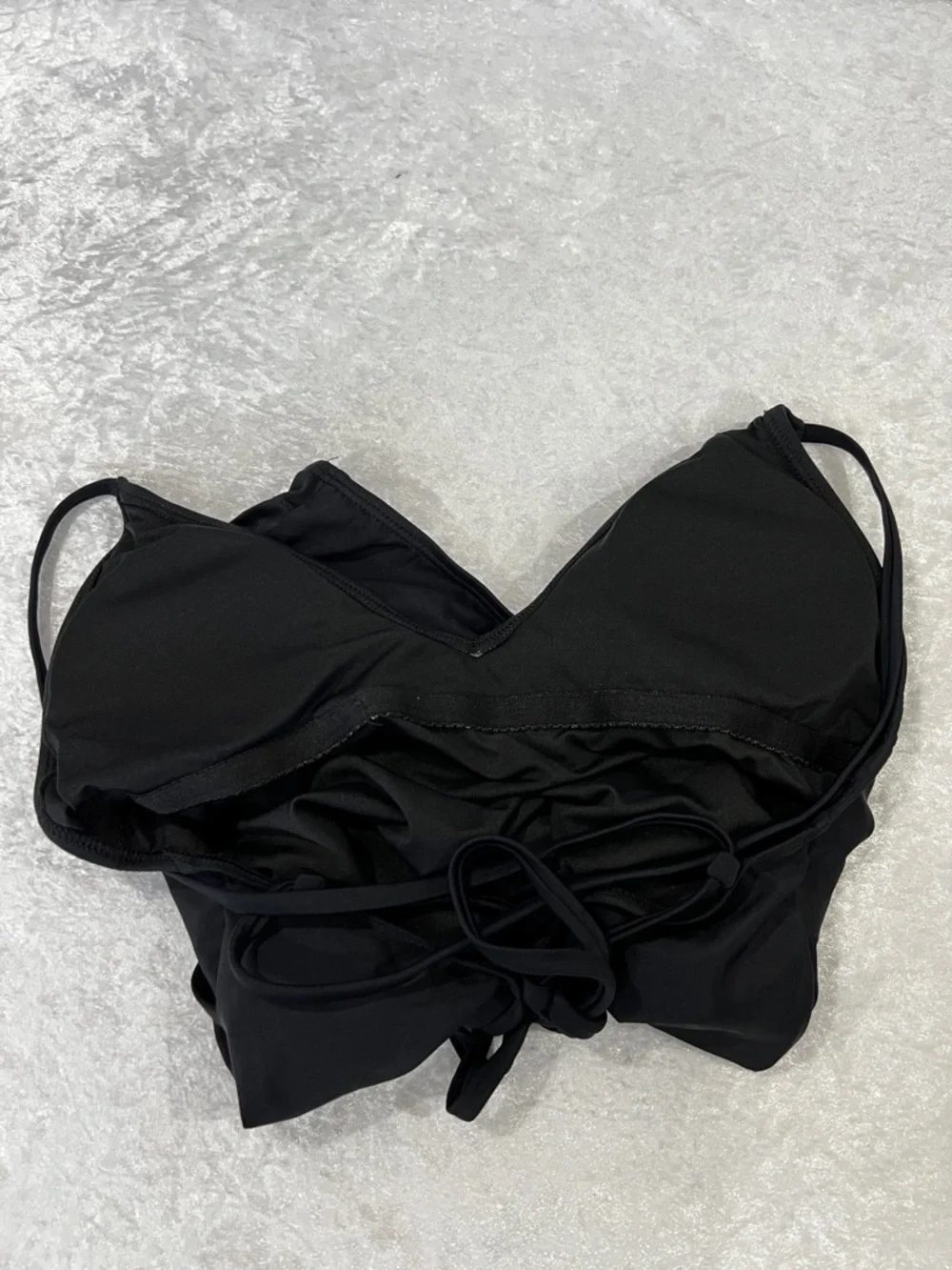 One Piece Swimwear Bathing Suit Size XL Black Adjustable Straps Deep-Neck Style